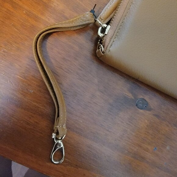 KENNETH COLE Saddle Brown Leather Wallet W/ Removable Wristlet- Zip Around - Picture 11 of 14